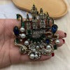 Retro European Castle Brooch Alloy Rhinestone Brooch Color Diamond Crystal Corsage Accessories